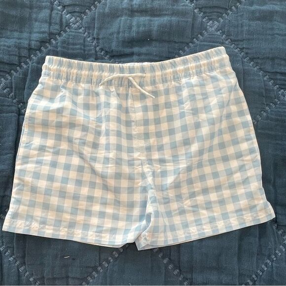 NWT TORTOLA SWIM TRUNKS IN BLUE GINGHAM Sz. 14 - Picture 1 of 3